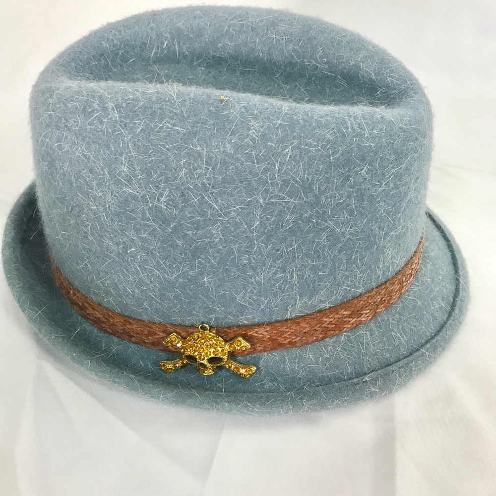 Christys blue tweed fedora, worn twice